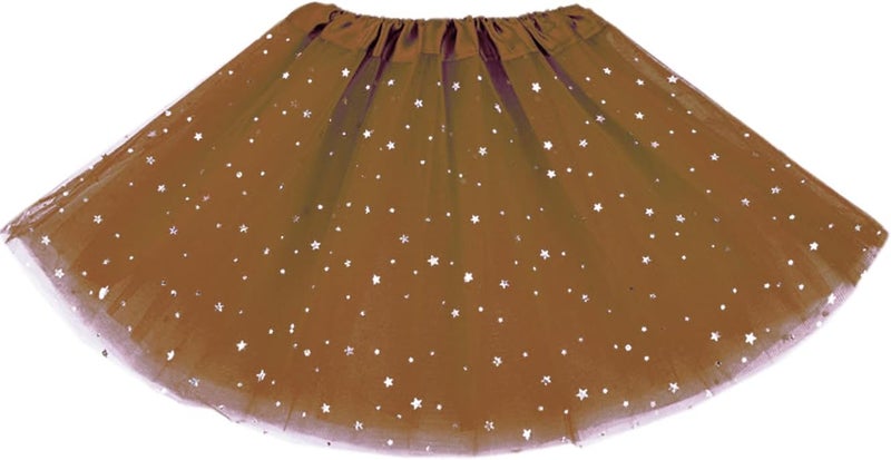 WINROLA Little Girls Stars Sequins Tutu Skirt Princess Ballet Dance Dress for 0-6 Y Sparkle Elastic 3 Layered Tulle Tutu Skirt - Image 1